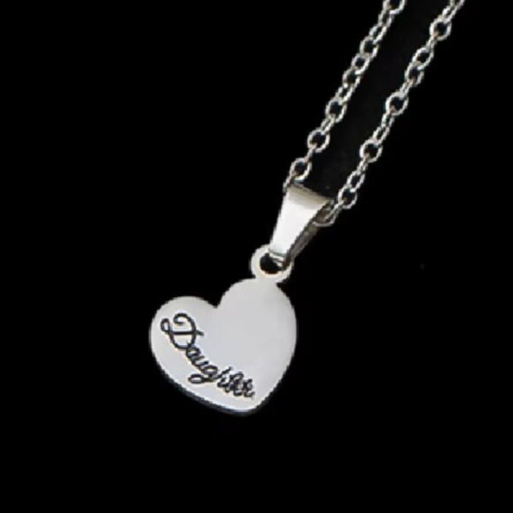 Silver Daughter Heart Pendant Necklace Jewelry Gift For Mom Birthday Christmas 19$